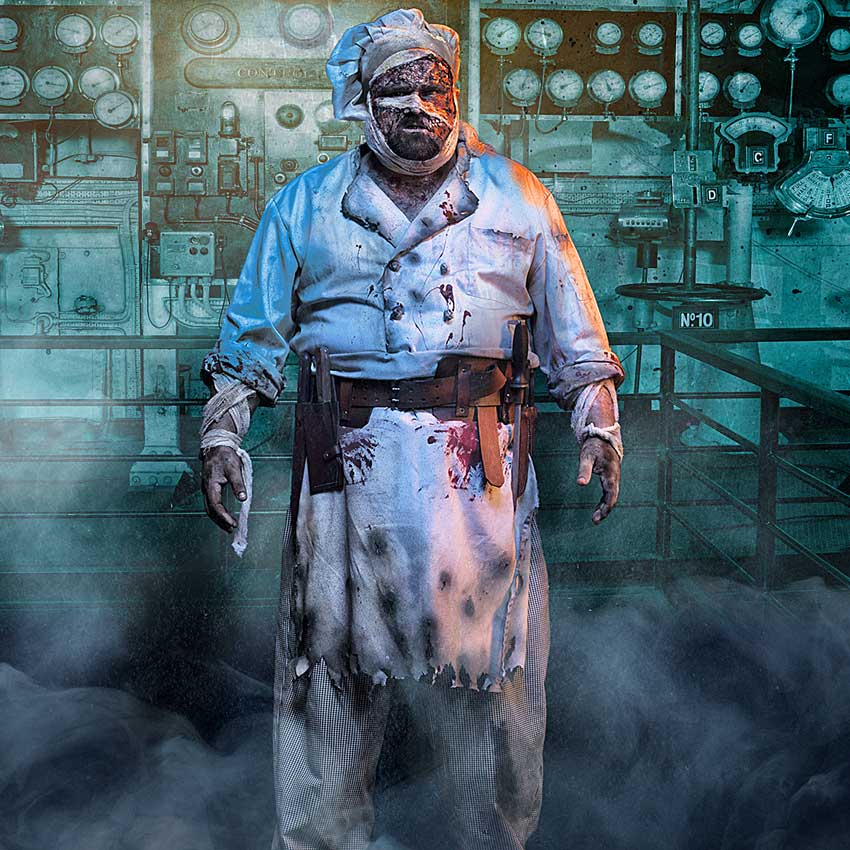 The Chef from The Queen Mary's Dark Harbor maze The Feast