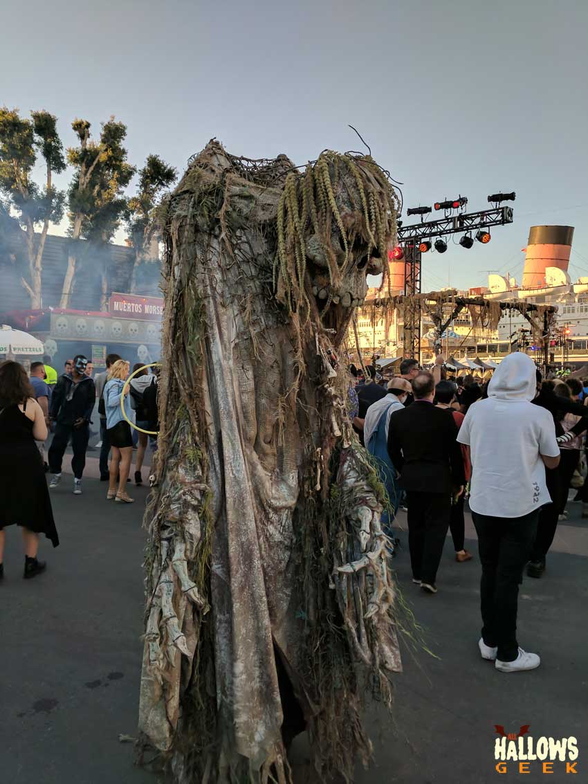 Giant skeleton monster at The Queen Mary's Dark Harbor