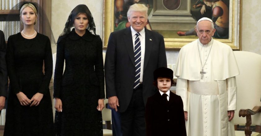The Trumps, Pope Francis and the kid from The Omen