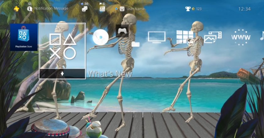 Tropical Skeleton Dance Dynamic Theme for PS4