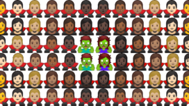 Vampire and Zombie Emoji Collage
