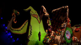 Oogie Boogie gingerbread house in Disneyland's Haunted Mansion Holiday