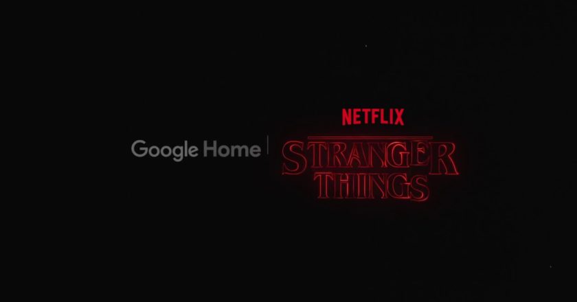 Title card for the Google Home Stranger Things game promo