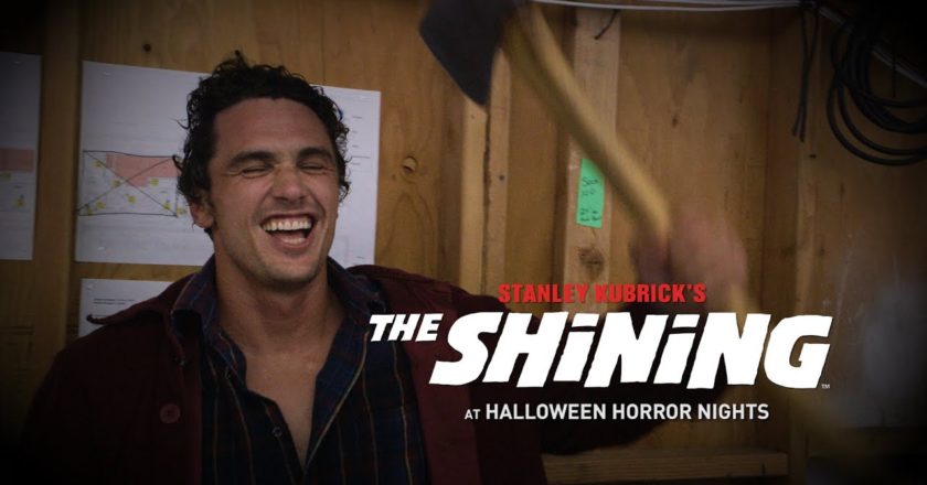 James Franco wields an axe behind the scenes at The Shining maze