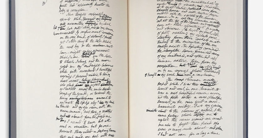 Frankenstein Manuscript open