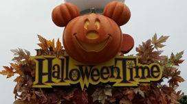 Disney's HalloweenTime Mickey Mouse jack-o-lantern decoration at the Disneyland Resort