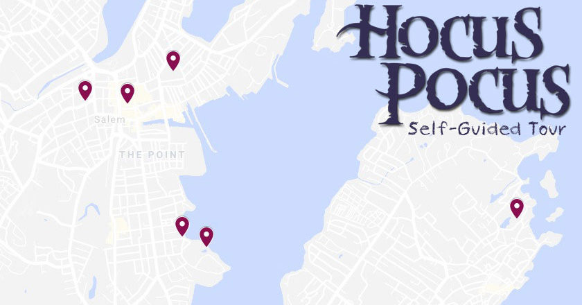 Map pinpointing locations used in Hocus Pocus