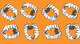 Plastic vampire teeth pattern