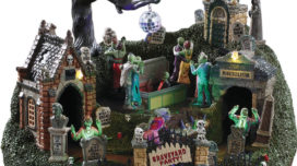 A closeup and cropped image of Lemax's Graveyard Party