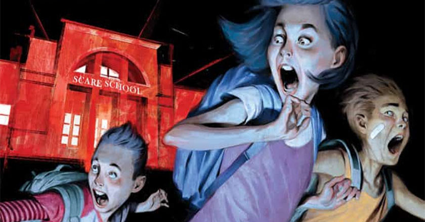 Closeup of the Just Beyond: Scare School cover artwork