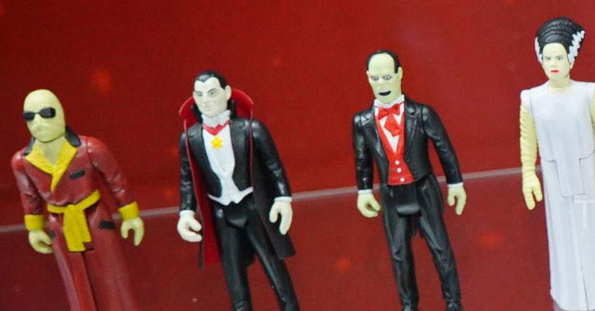 The Invisible Man, Dracula, Phantom of the Opera, and Bride of Frankenstein ReAction Figures
