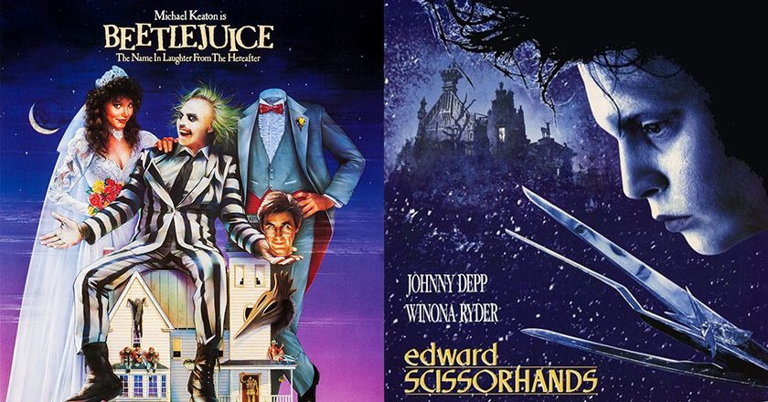Beetlejuice & Edward Scissorhands movie posters