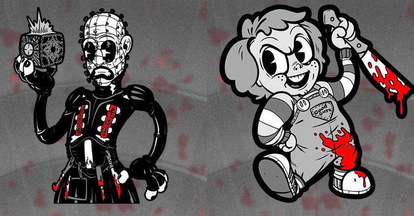 Pinhead and Chucky Merry Murderers Pins