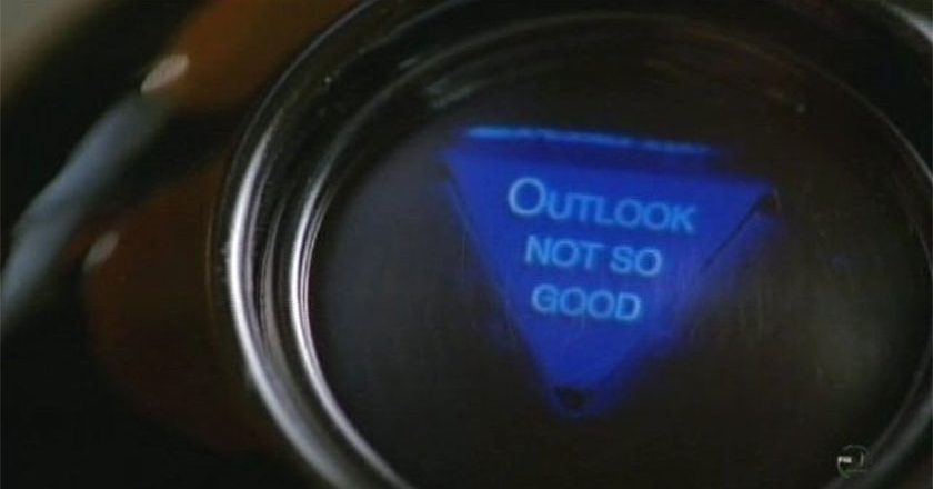 Magic 8 Ball that says "Outlook not So Good"
