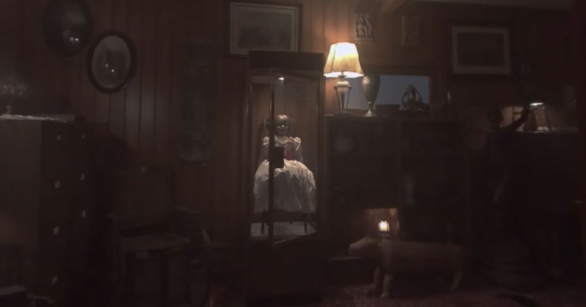 Annabelle in the Warren artifact room