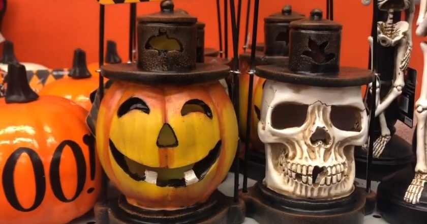 Jack o' lantern and skull lanterns from the 99 Cents Only Stores 2019 Vintage Carnival Halloween collection