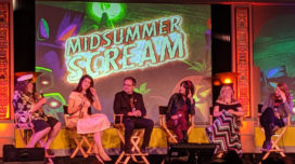Kirk Thatcher, Christine McConnell, Michael Oosterom, Mick Ignis, Darcy Prevost and Colleen Smith at Midsummer Scream panel, "The Curious Creators of Christine McConnell’s Show"