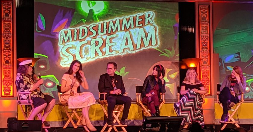 Kirk Thatcher, Christine McConnell, Michael Oosterom, Mick Ignis, Darcy Prevost and Colleen Smith at Midsummer Scream panel, "The Curious Creators of Christine McConnell’s Show"