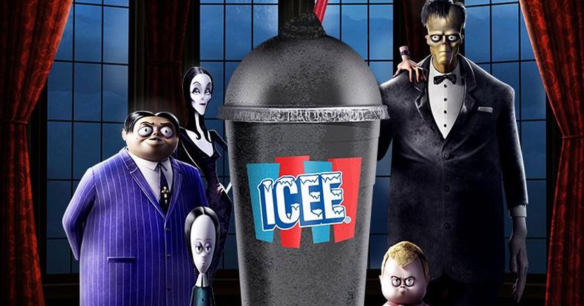 The Addams Family with a Spooky Black Cherry ICEE