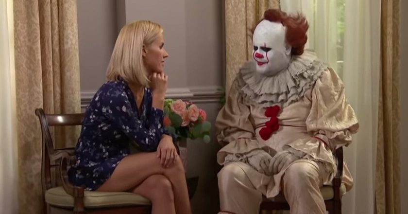 James Corden as Pennywise talking with the bachelorette