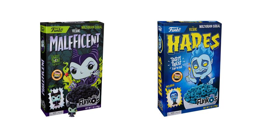 Maleficent and Hades FunkO's cereals