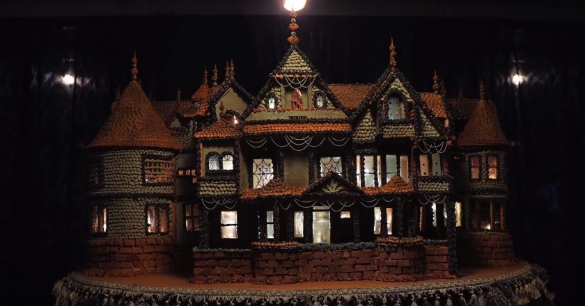 Christine McConnell's gingerbread Winchester Mystery House replica