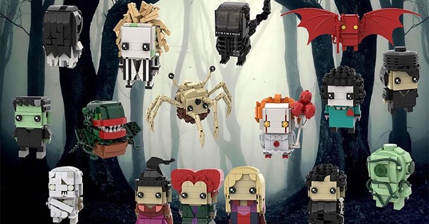 A selection of the custom LEGO Brickheadz characters built by ibrickheadz