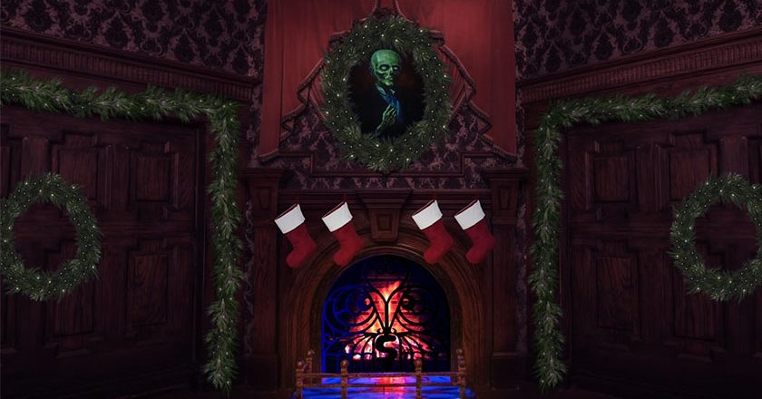 Disney's Haunted Mansion Yule Log Christmas Fireplace