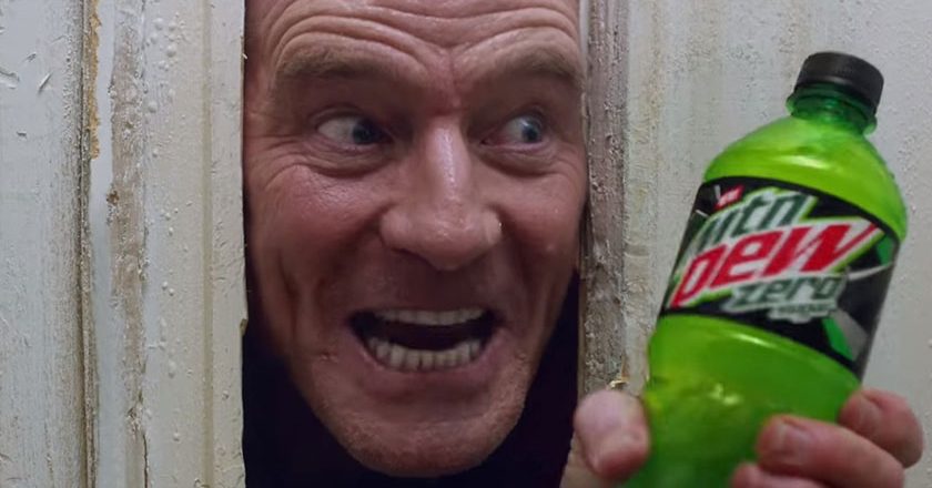 Bryan Cranston as Jack Torrance in Mountain Dew's 'The Shining' inspired Super Bowl ad