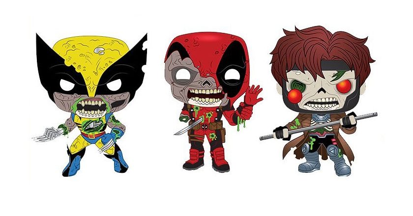 Marvel Zombies Wolverine, Deadpool, and Gambit Pop! figures