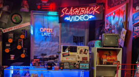 Checkout counter in the Slashback Video exhibit