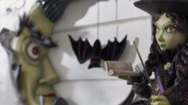 Dracula crescent moon and witch decor