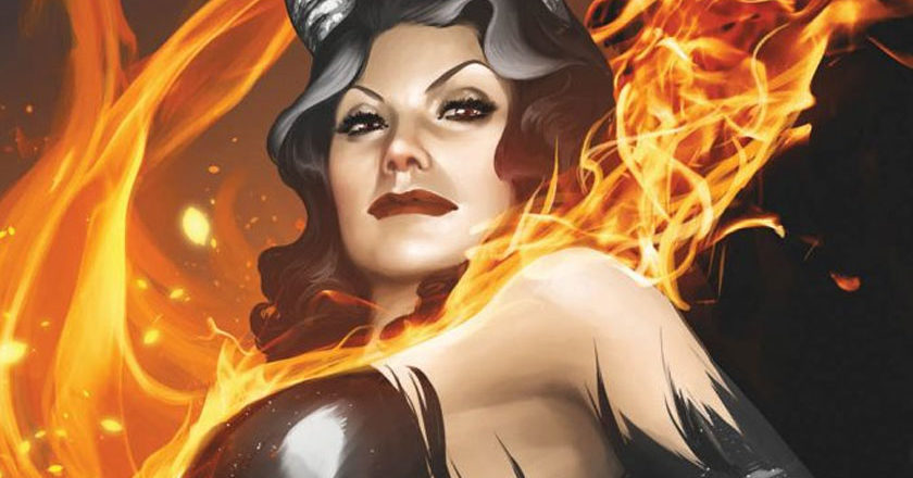 Closeup of Madam Satan on the cover of Madam Satan #1