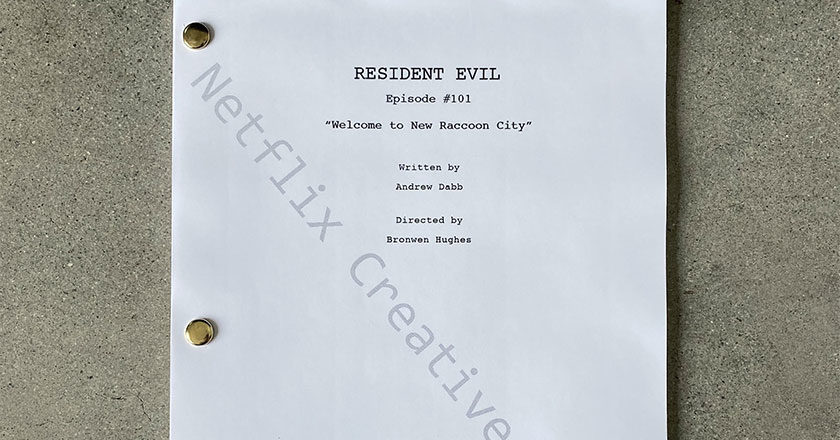 Resident Evil episode one script cover page