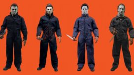 Halloween 1978, Halloween 2018, Halloween 4, and Halloween 5 Michael Myers 12-inch action figures.