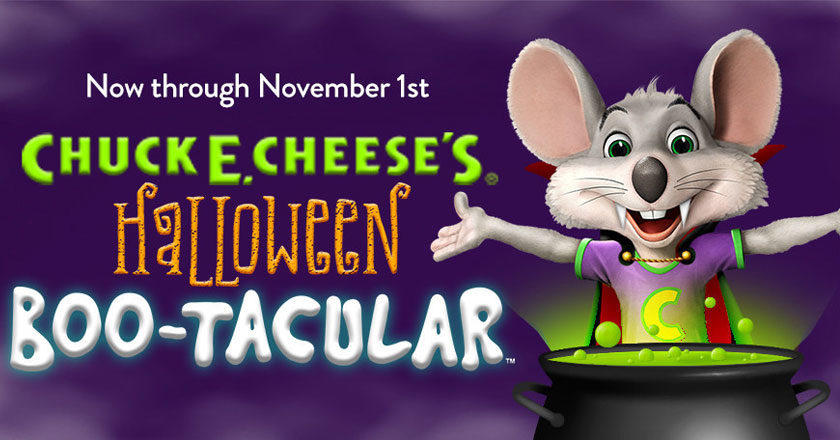 Now through November 1st Chuck E. Cheese' Halloween Boo-Tacular