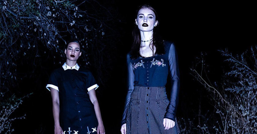 Models wearing pieces from the 2020 Hot Topic The Craft collection