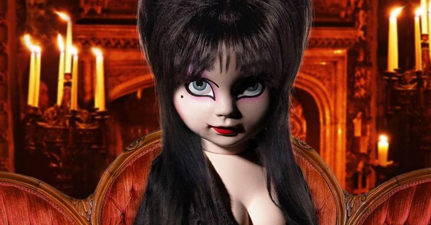 Closeup of the LDD Presents Elvira: Mistress of the Dark doll