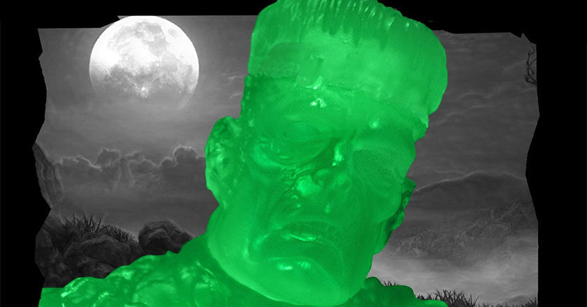 Closeup of The Frankenstein Monster face