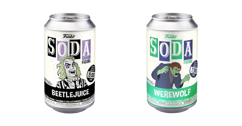 Beetlejuice and Scooby-Doo Werewolf Funko Soda cans