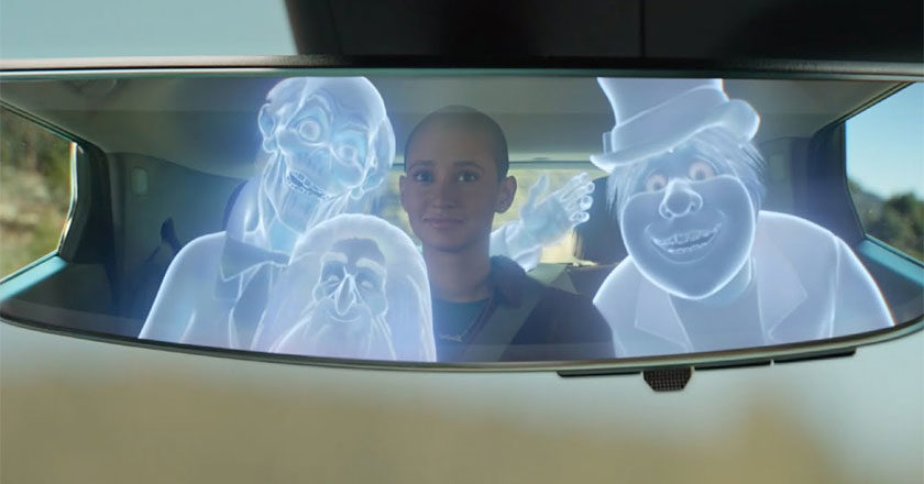 The Haunted Mansion's Hitchhiking Ghosts in a Chevy commercial