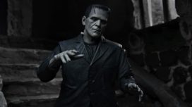Closeup stylized photo of NECA's Ultimate Frankenstein's Monster figure