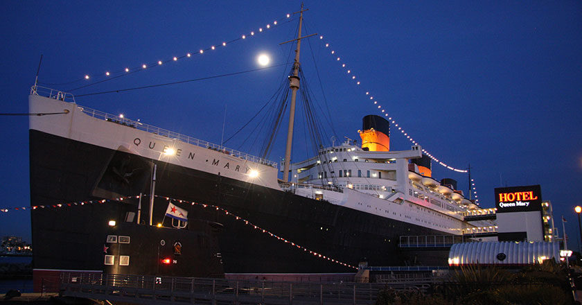 The Queen Mary at night