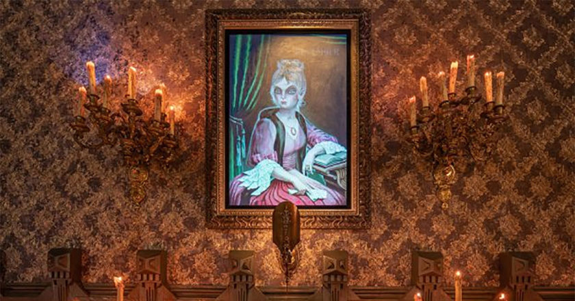 Revamped April to December portrait in The Haunted Mansion at Disneyland