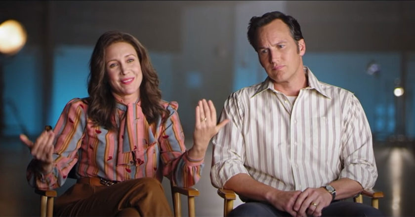 Vera Farmiga and Patrick Wilson discussing "The Conjuring: The Devil Made Me Do It"