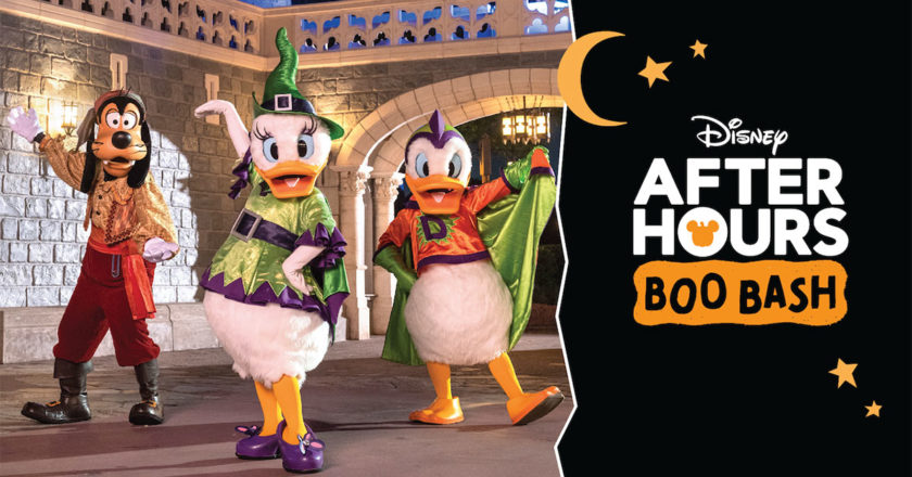 Pirate Goofy, Witch Daisy, and Superhero Donald at Magic Kingdom Park