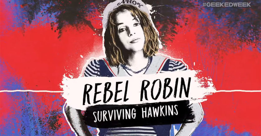 Rebel Robin: Surviving Hawkins key art featuring Maya Hawke as Robin