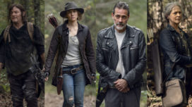 Norman Reedus as Daryl Dixon, Lauren Cohan as Maggie Rhee, Jeffrey Dean Morgan as Nega, and Melissa McBride as Carol Peletier in "The Walking Dead"