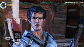Closeup of Asmus' Ash WIlliams Sixth Scale Action Figure