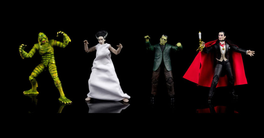 The Creature from the Black Lagoon, Bride of Frankenstein, Frankenstein's Monster, and Dracula figures from Jada Toys